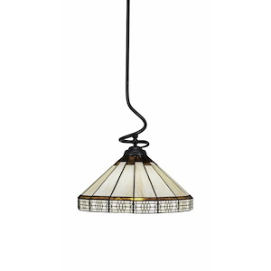 Capri - 1 Light Stem Pendant With Hang Straight Swivel-17.5 Inches Tall and 15 Inches Wide