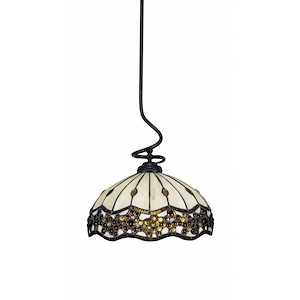 Capri - 1 Light Stem Pendant With Hang Straight Swivel-18.5 Inches Tall and 16 Inches Wide