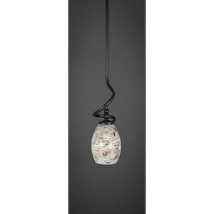 Capri - 1 Light Stem Mini Pendant With Hang Straight Swivel-16.5 Inches Tall and 7 Inches Wide - 489998