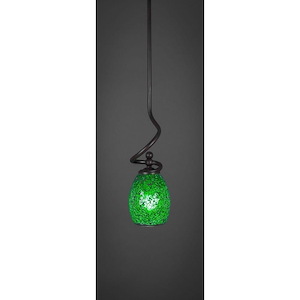 Capri - 1 Light Stem Mini Pendant With Hang Straight Swivel-16.25 Inches Tall and 7 Inches Wide