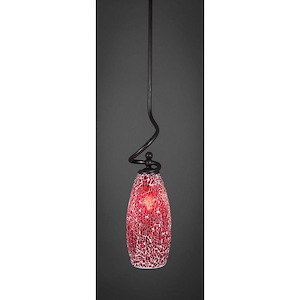 Capri - 1 Light Stem Mini Pendant With Hang Straight Swivel-21 Inches Tall and 7.5 Inches Wide