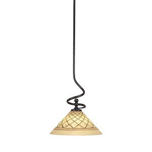Capri - 1 Light Stem Mini Pendant With Hang Straight Swivel-15.25 Inches Tall and 12 Inches Wide