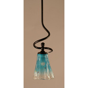 Capri - 1 Light Stem Mini Pendant With Hang Straight Swivel-16.25 Inches Tall and 5.5 Inches Wide