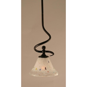 Capri - 1 Light Stem Mini Pendant With Hang Straight Swivel-14.5 Inches Tall and 7 Inches Wide