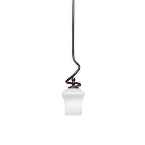 Capri - 1 Light Stem Mini Pendant With Hang Straight Swivel-15.5 Inches Tall and 5.5 Inches Wide