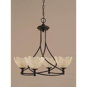 Capri - 4 Light Chandelier-22 Inches Tall and 24 Inches Wide
