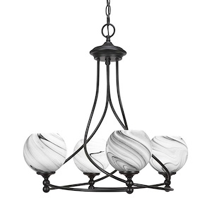 Capri - 4 Light Chandelier In 17.5 inches Tall and 23.25 Inches Wide