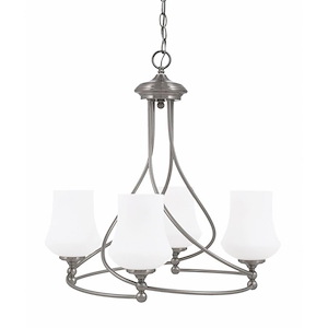 Capri - 4 Light Uplight Chandelier-22.75 Inches Tall and 22.25 Inches Wide
