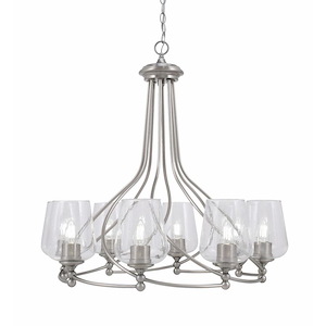 Capri - 8 Light Uplight Chandelier-30.5 Inches Tall and 31.5 Inches Wide