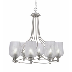 Capri - 8 Light Uplight Chandelier-30.5 Inches Tall and 25 Inches Wide