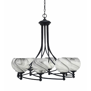 Capri - 8 Light Uplight Chandelier-30.5 Inches Tall and 33.25 Inches Wide
