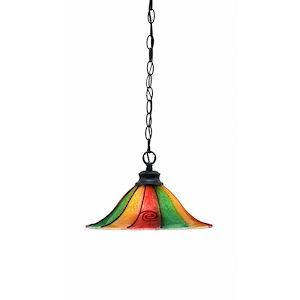 Chain - 1 Light Chain Hung Pendant-8 Inches Tall and 14 Inches Wide - 1290482