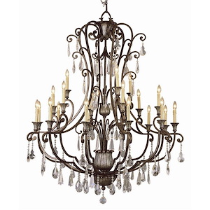 Crystal Flair - Twenty One Light Chandelier with Crystal Accent