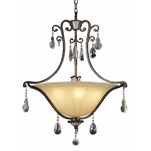 Crystal Flair - Six Light Pendant with Crystal Accent - 186179