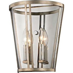 Trapeze-2 Light Wall Sconce-9.5 Inches Wide by 11.25 Inches High