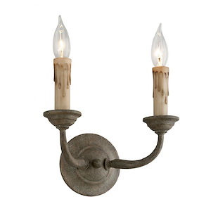 Cyrano-2 Light Wall Sconce-10.75 Inches Wide by 13.25 Inches High