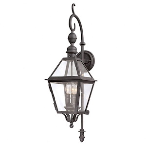 Townsend-3 Light Outdoor Medium Wall Lantren-9.25 Inches Wide by 33 Inches High