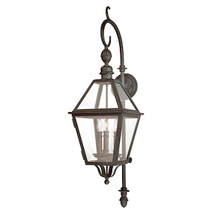 Townsend-3 Light Outdoor Large Wall Lantren-11 Inches Wide by 39.5 Inches High