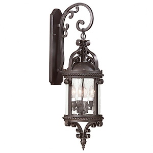 Pamplona-4 Light Outdoor Wall Lantren-10 Inches Wide by 30.25 Inches High
