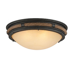 Pike Place-3 Light Large Flush Mount-21 Inches Wide by 7.25 Inches High