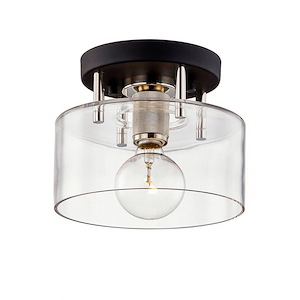 Bergamot Station - 1 Light Semi-Flush Mount-6.75 Inches Tall and 8.5 Inches Wide - 1314815