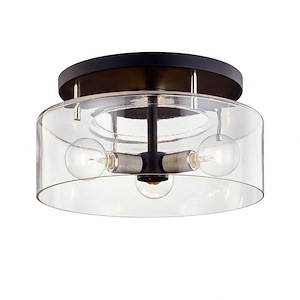 Bergamot Station - 3 Light Semi-Flush Mount-8.75 Inches Tall and 17 Inches Wide - 1314816