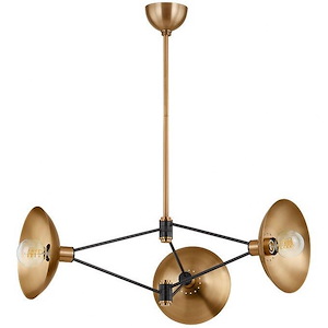 Axel - 3 Light Chandelier In Modern Style-11.5 Inches Tall and 36 Inches Wide - 1328791