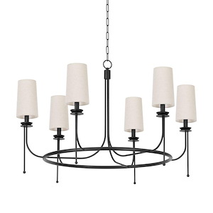 Calder - 6 Light Chandelier-26 Inches Tall and 40.25 Inches Wide