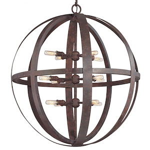 Flatiron-12 Light Extra Large Pendant-30 Inches Wide by 32.75 Inches High