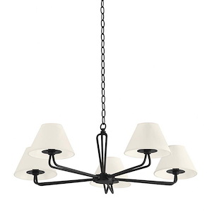 Ozias - 5 Light Chandelier In Contemporary Style-11.5 Inches Tall and 36 Inches Wide