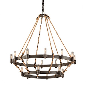 Pike Place-18 Light 2-Tier Pendant-32 Inches Wide by 33.5 Inches High