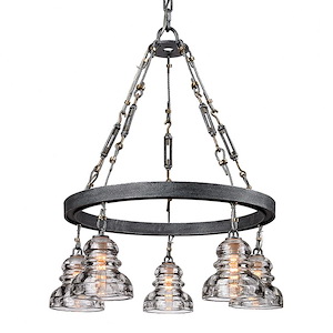 Menlo Park-5 Light Small Chandelier-25.5 Inches Wide by 27.75 Inches High
