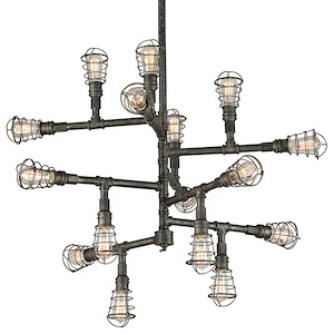 Conduit-16 Light Extra Large Chandelier-42 Inches Wide by 35.75 Inches High