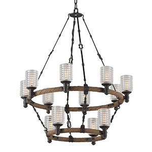 Embarcadero-8 Light 2-Tier Large Chandelier-30 Inches Wide by 34.5 Inches High - 437358