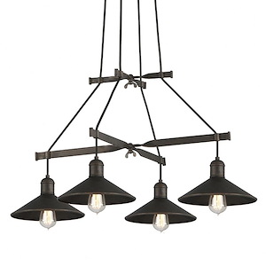 Mccoy-4 Light Medium Chandelier-34 Inches Wide by 18.25 Inches High - 516039