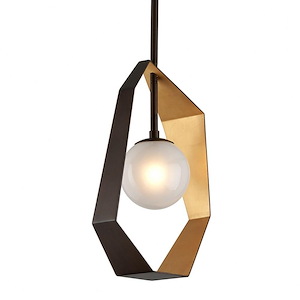 Origami-4W 1 LED Small Pendant-11.5 Inches Wide by 24 Inches High