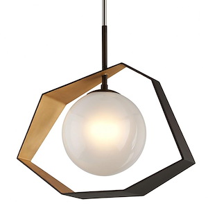 Origami-12W 1 LED Dining Pendant-12 Inches Wide by 24.25 Inches High