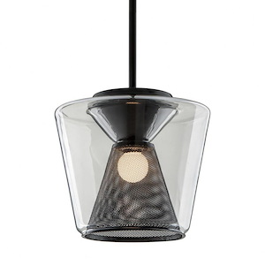 Berlin-14W 1 LED Small Pendant-12.5 Inches Wide by 11 Inches High