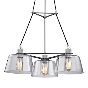 Audiophile-3 Light Chandelier-27 Inches Wide by 17.5 Inches High - 617422