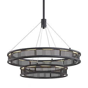 Fuze Two-Tier Pendant-22.75 Inches High
