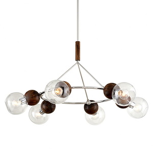 Arlo-6 Light Chandelier in Modern Style-46 Inches Wide by 25.5 Inches High
