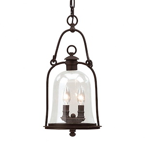 Owings Mill-2 Light Outdoor Hanging Lantern-8.75 Inches Wide by 18 Inches High