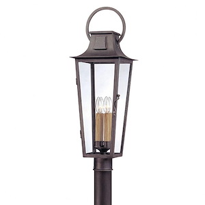 Parisian Square-4 Light Outdoor Post Lantern-10 Inches Wide by 30 Inches High