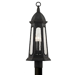Astor-3 Light Outdoor Post Lantern-9 Inches Wide by 21.75 Inches High