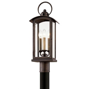 Chaplin - 3 Light Outdoor Post Mount-24 Inches Tall and 8.5 Inches Wide