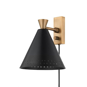 Arvin - 1 Light Plug-in Wall Sconce-10 Inches Tall and 8.25 Inches Wide