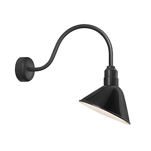 Angle Reflector-1 Light Wall Sconce with Large Loop Arm-10 Inches Wide by 23 Inches High