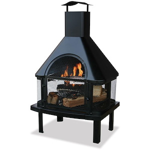 Uniflame - 45 Inch Outdoor Fireplace with Chimney