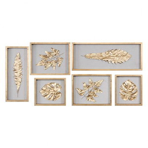 Golden Leaves - 28 inch Shadow Box (Set of 6) - 11 inches wide by 2 inches deep