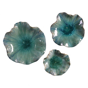 Abella - 17.88 inch Ceramic Flower (Set of 3) - 17.88 inches wide by 3.88 inches deep - 617521